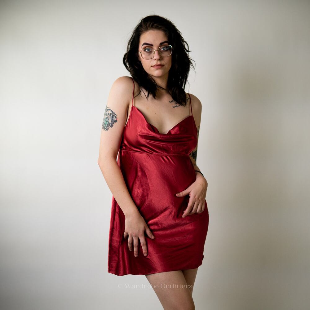 Vintage Y2K Victoria's Secret Red Silky Nightie Dress Gown Lingerie - L - Picture 4 of 7